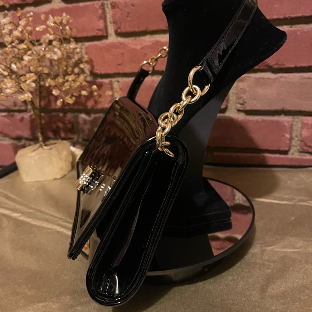 🔥YSL🔥 Saint Laurent 🔥Rive Gauche 🔥Black Patent Shoulder Bag🔥 - Picture 7 of 14